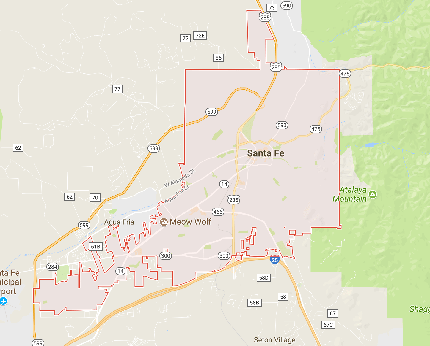 map of greater santa fe
